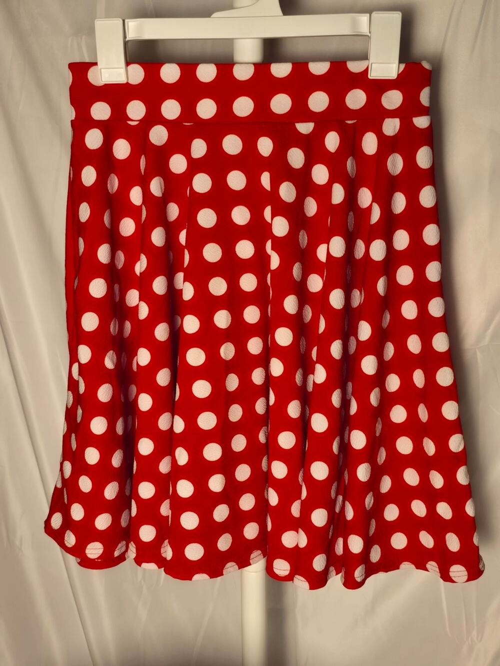 Red Polka Dot A-Line Skirt - Playful Flare Size Large